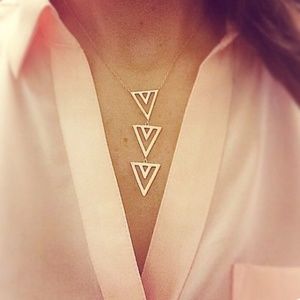 Stella & Dot Rose Gold Pavé Spear Pendant Necklace